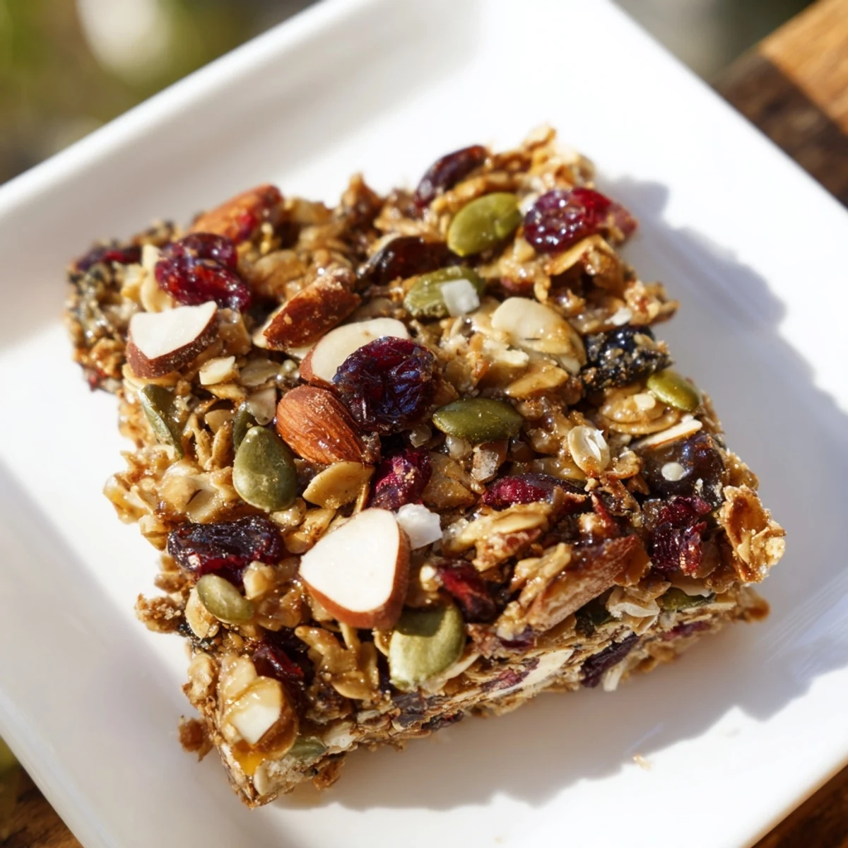 These homemade Roasted Pumpkin Seed & Cranberry Granola Bars are loaded with crunchy seeds and chewy cranberries.