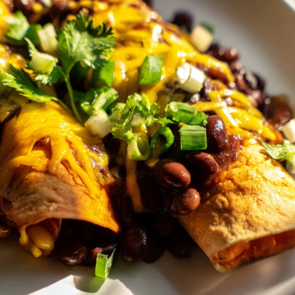 Cheesy Bean Enchiladas