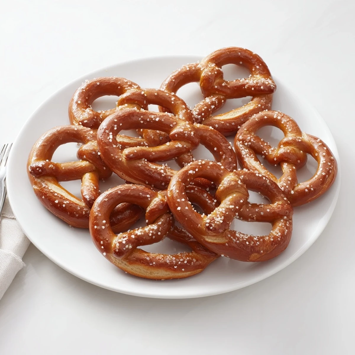 Freshly made Bretzels Anneau de Fête, a festive bread, with a beautiful dark crust and inviting aroma.