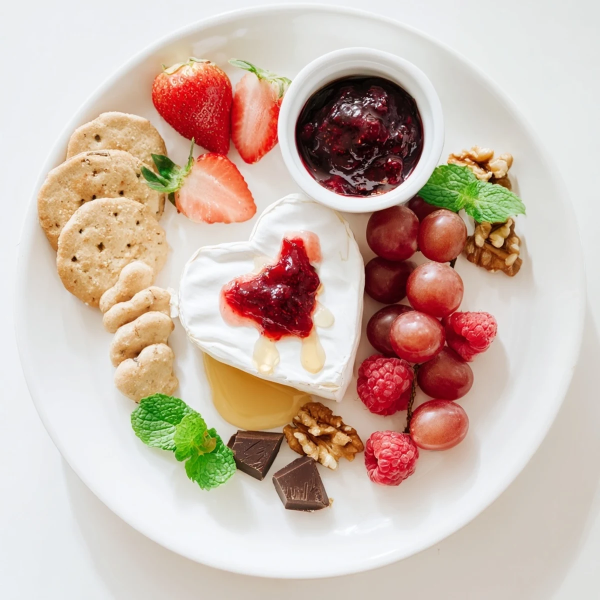This beautiful Sweetheart Brie and Jam Board offers an array of textures and flavors for a treat.