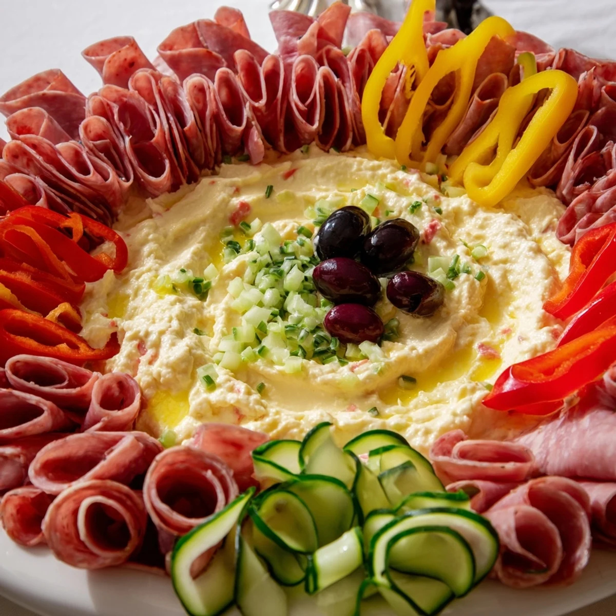 Imagine the artistry of The Medusa Curls platter, full of colorful spirals and a creamy center.