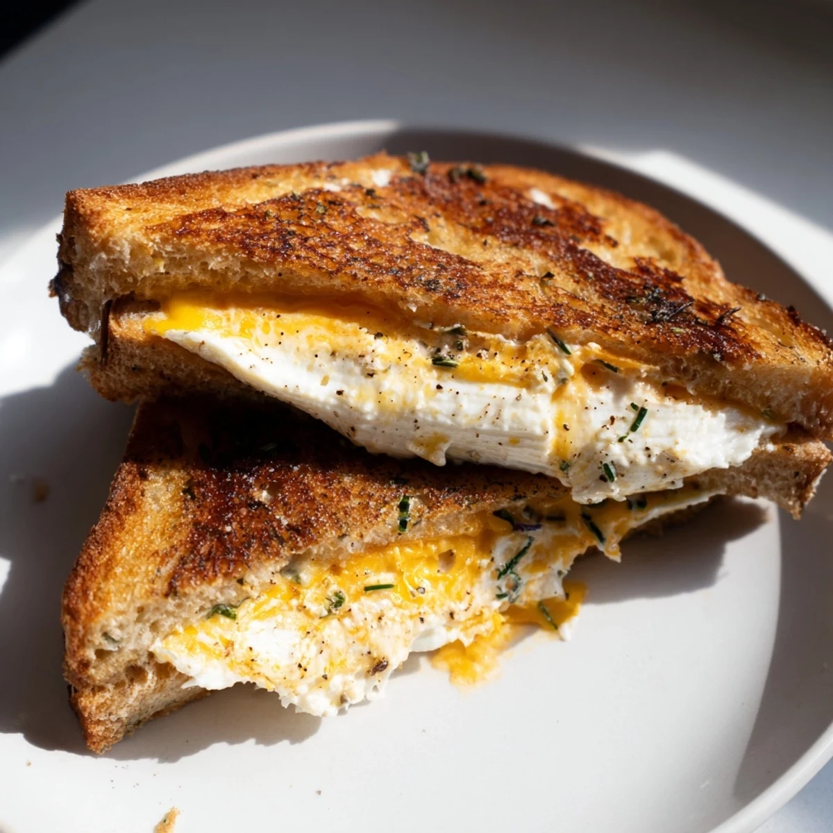 Golden-brown Garlic Butter Mayo Grilled Cheese, bubbling cheese pull, delicious, and easy to make.