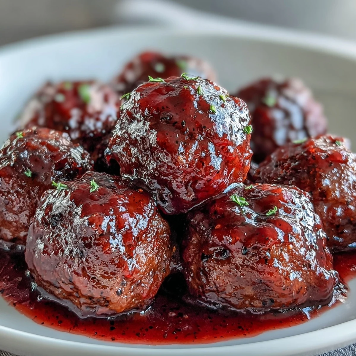 Tender Grape Jelly and Chili Sauce Meatballs on a platter with toothpicks, a classic American appetizer with a sticky, savory glaze for game day.