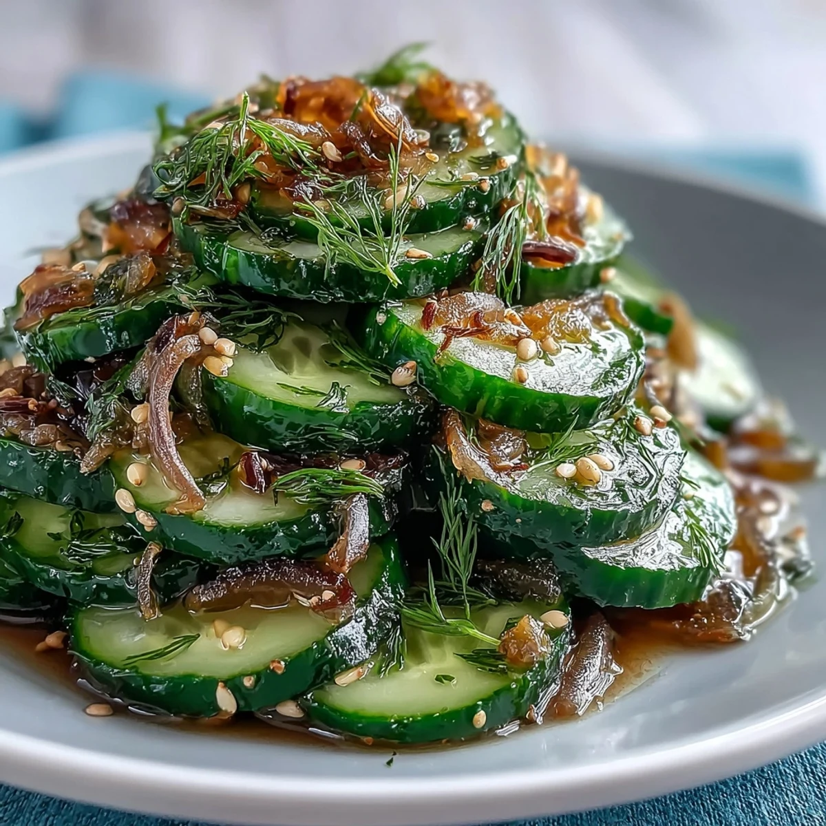 Topped with sesame seeds, the Crunchy Cucumber Salad pairs well with grilled chicken.