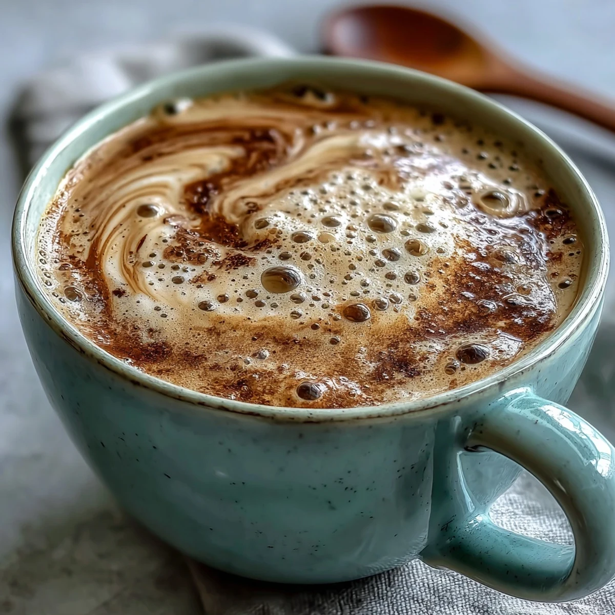 Creamy Hojicha Latte with Vanilla Extract steams in a rustic ceramic mug, topped with delicate foam and a vanilla bean.