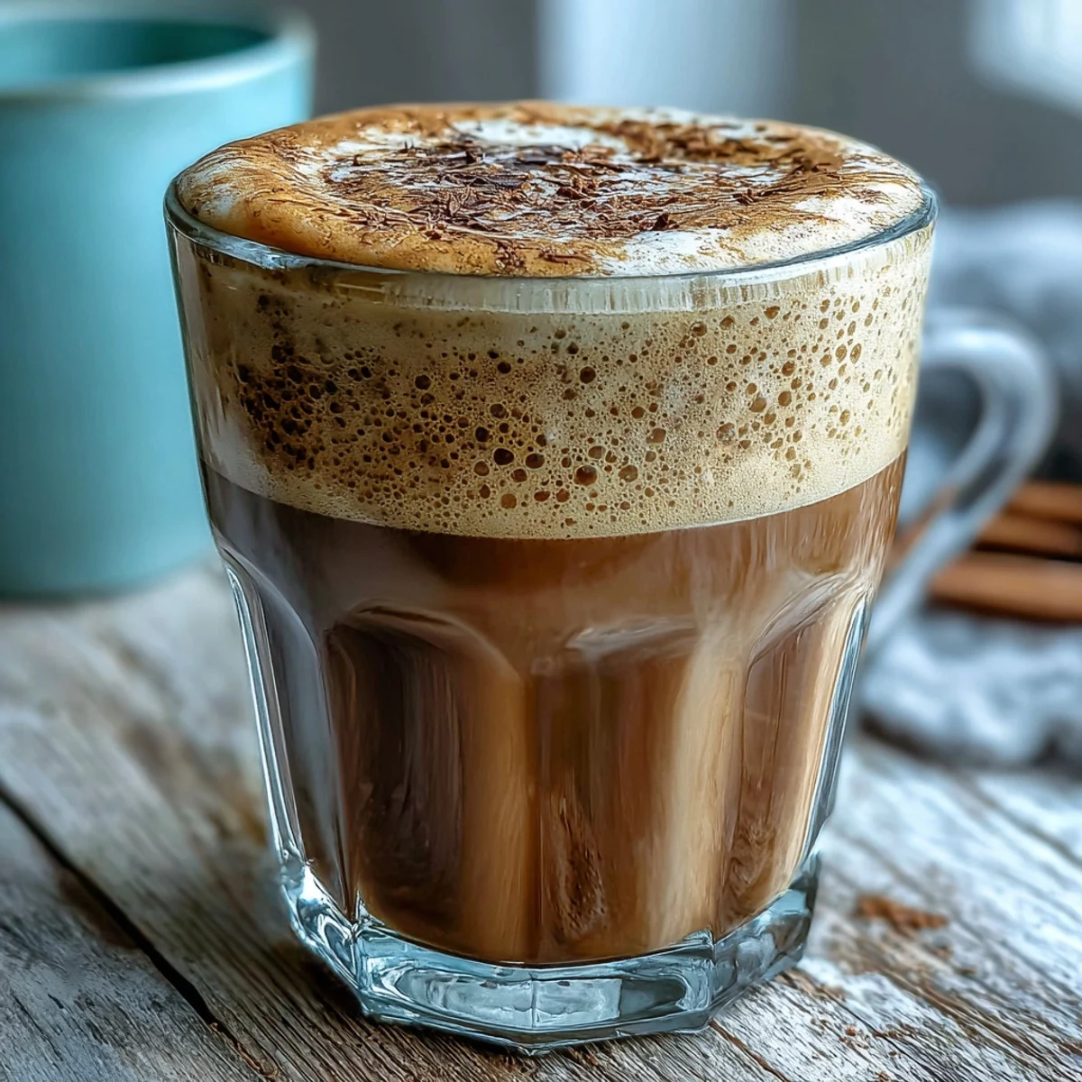 Creamy Hojicha Flat White in a white ceramic mug with a nutty aroma.
