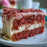 Bridal Shower Rosé Velvet Cake looks stunning, ready for celebration, with a smooth frosting.