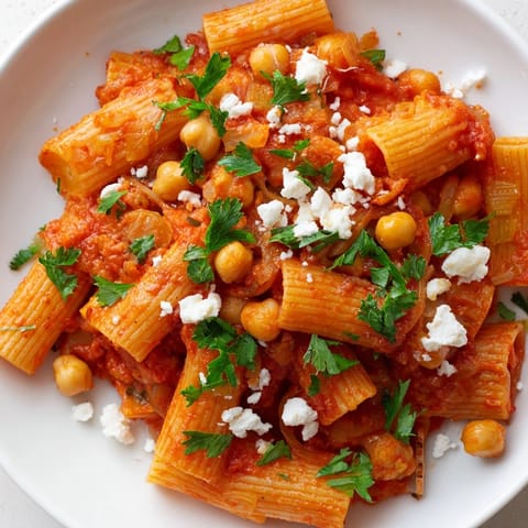 Harissa Chickpea Pasta Dish