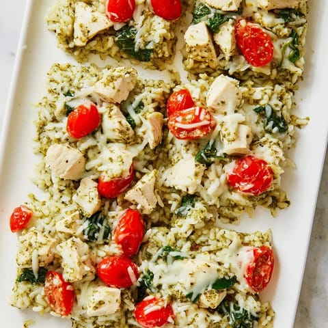 Chicken Pesto Rice Bake