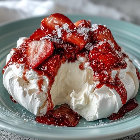 Mini Pavlovas Strawberries Cream