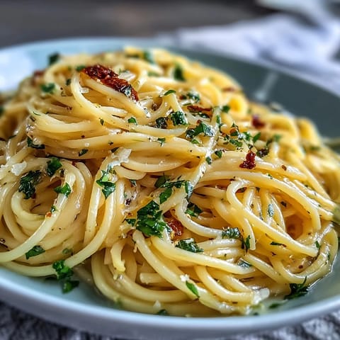 Creamy lemon butter pasta with fresh zest and Parmesan, served in a white bowl with a sprinkle of chopped parsley.