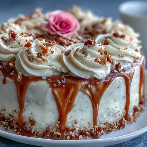 Elegant Bridal Shower Rosé Velvet Cake with cascading gold drip.