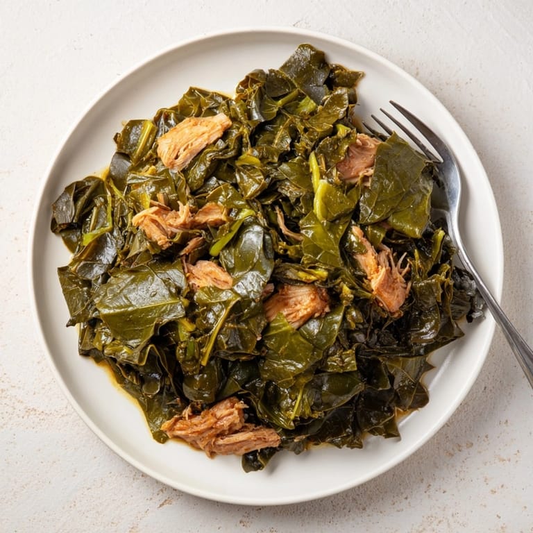 Classic Southern collard greens with smoked turkey: a rich, flavorful and soul-satisfying recipe.