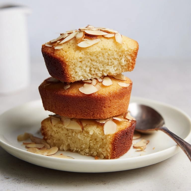 Freshly baked almond tea cakes sit on a plate ready to share and enjoy.