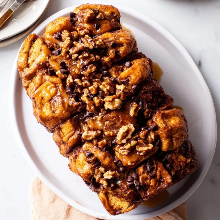 Pull-apart Special Chaos Cake Monkey Loaf with crunchy nuts and gooey sweetness, incredibly irresistible!