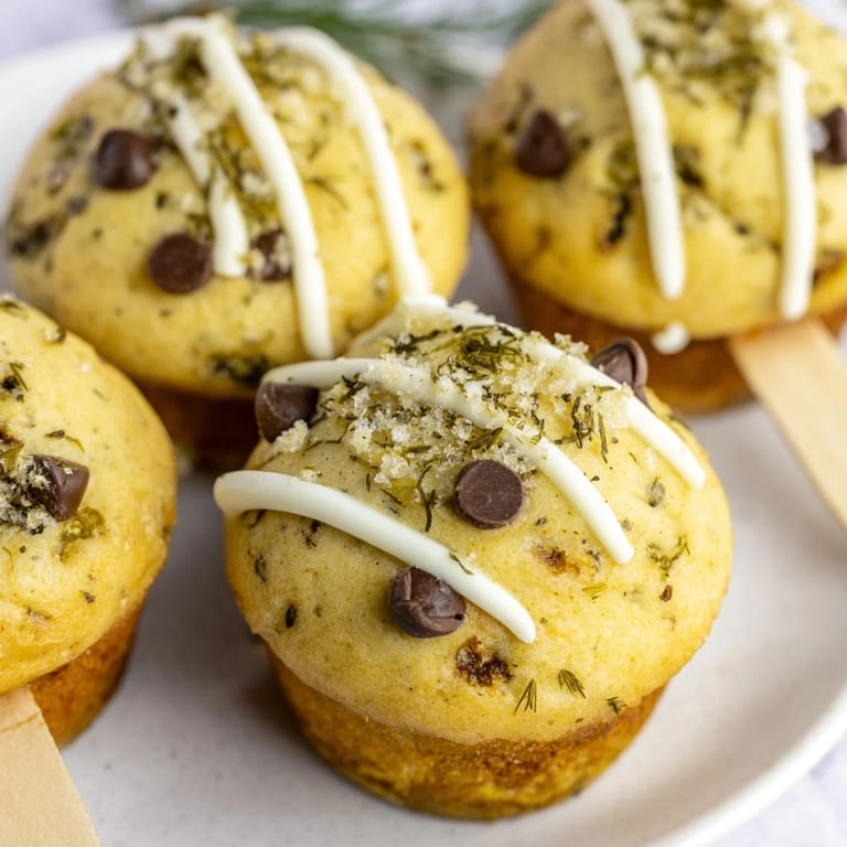 Savory and sweet Dill Pickle Sweet Tea Muffin Pops ready for a flavorful snack experience.  