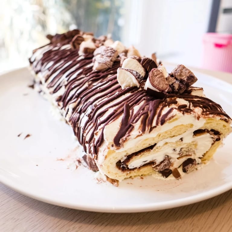 Close-up of a whimsical Ugly Sweater Cake Roll, frosted with vibrant patterns and holiday sprinkles.