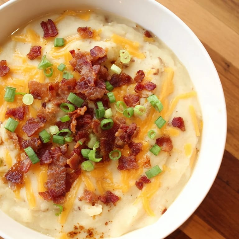 Imagine a vibrant photo: rich, thick Crockpot Loaded Baked Potato Soup, ready for a comforting bite.