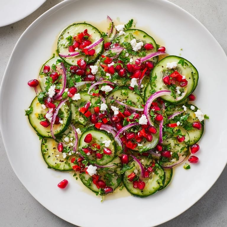 Bright, healthy Christmas salad made with cucumbers, featuring a light and fresh flavor.