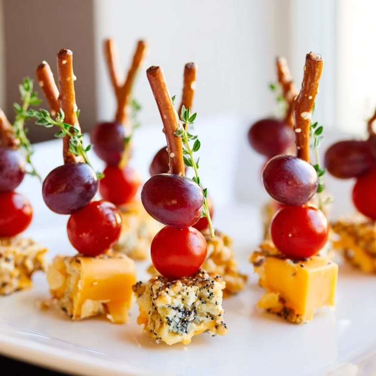 Pretzel stick "sparklers," topped with cheddar cheese, offer a delicious bite for New Year's celebrations.