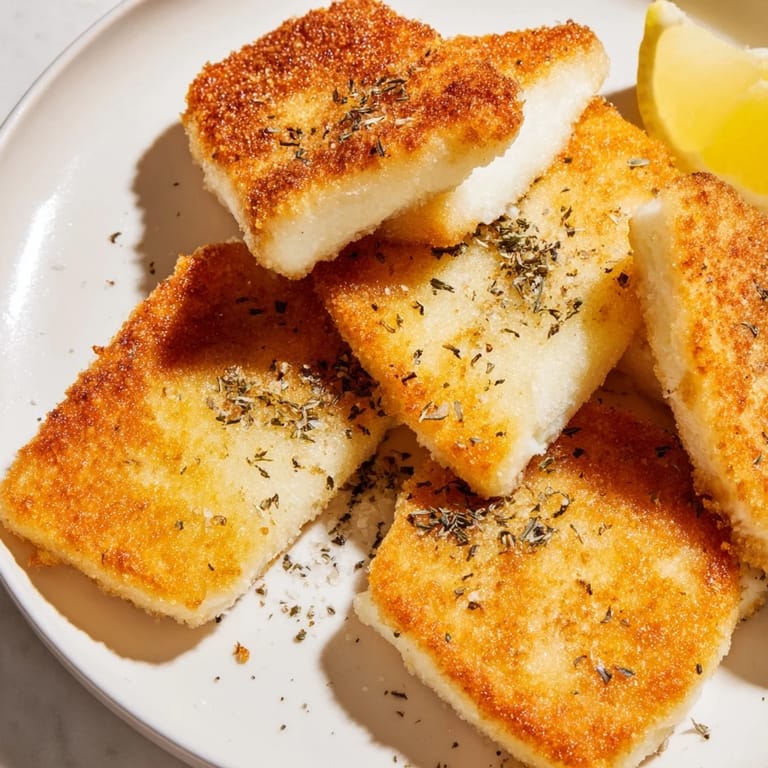 Sizzling, golden-brown Greek Saganaki, ready to be drizzled with lemon for a zesty flavor burst.