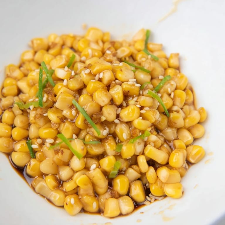 Freshly made Japanese Butter Corn, a simple side dish featuring sweet corn and rich butter flavor.
