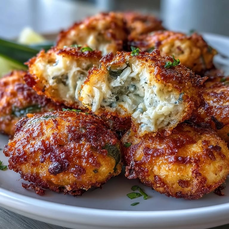Close-up view of Cajun Crab Poppers, highlighting the melted cheddar and golden breadcrumbs on these spicy, oven-baked jalapeño appetizers with Southern flair.  