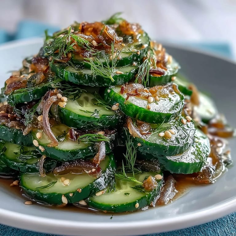 Topped with sesame seeds, the Crunchy Cucumber Salad pairs well with grilled chicken.
