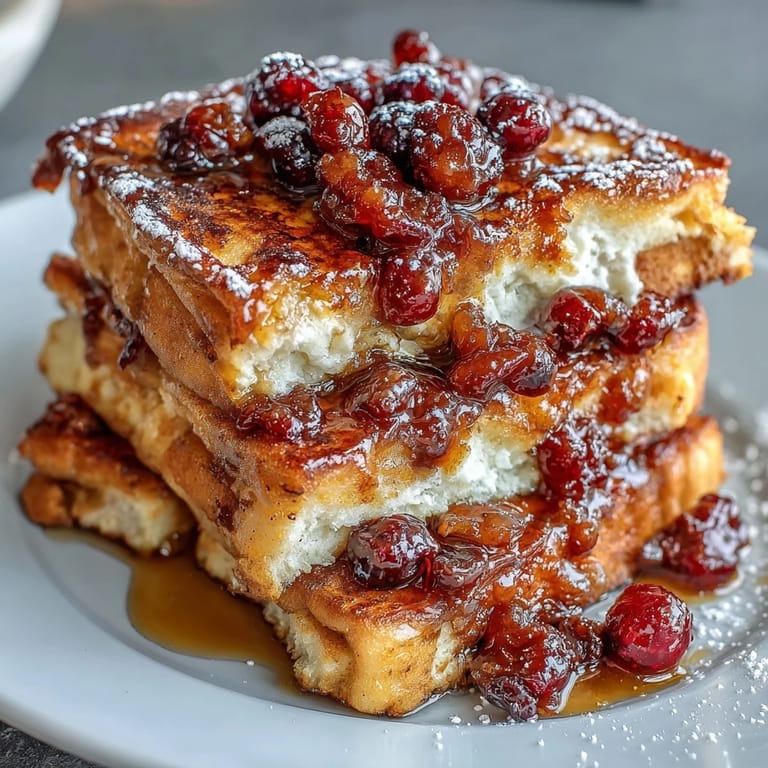 Fluffy baked pancake casserole with vibrant blueberries, served warm with maple syrup for a delightful weekend brunch.