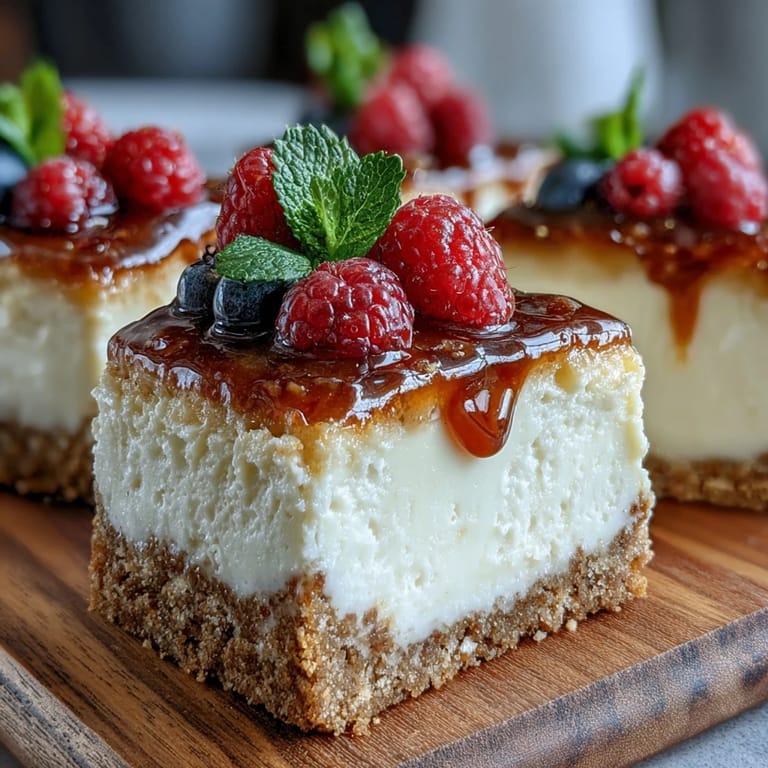 Creamy mini cheesecakes baked in a muffin pan, crowned with vibrant berries and diploma-themed picks for a festive dessert display.