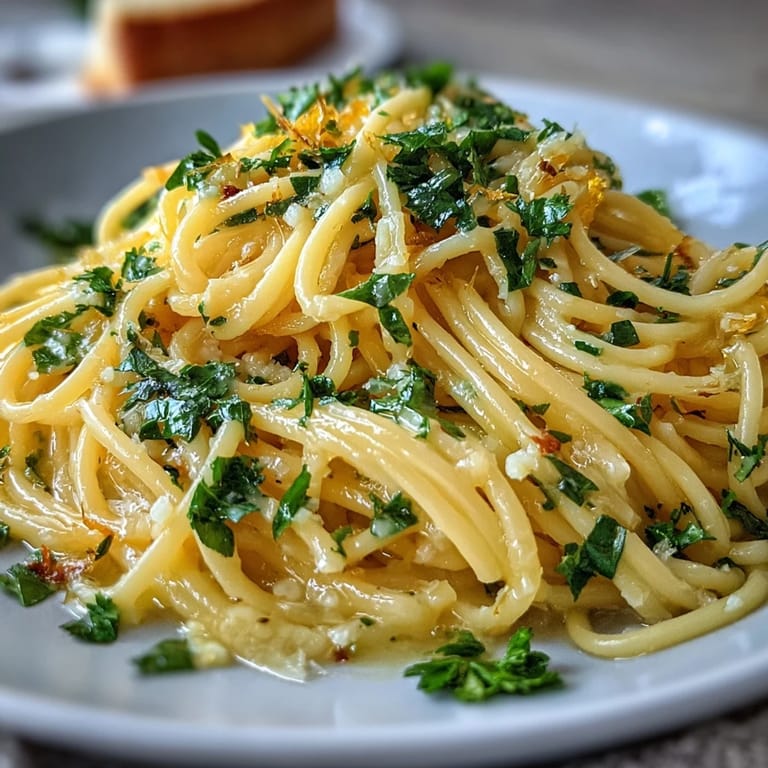 Bright and zesty Easy Lemon Butter Pasta twirled on a fork, glistening with butter sauce and lemon aroma.