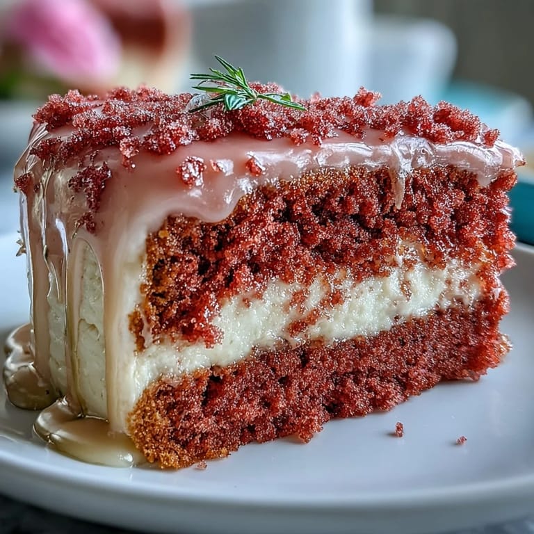 Bridal Shower Rosé Velvet Cake looks stunning, ready for celebration, with a smooth frosting.